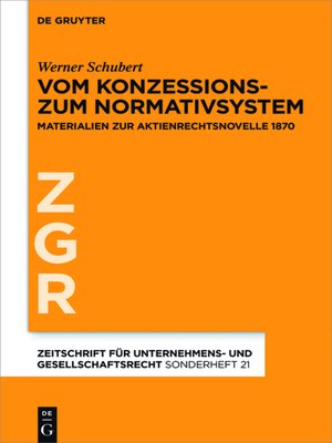 cover image of Vom Konzessions- zum Normativsystem